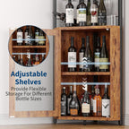 4-Tier Corner Bar Cabinet Industrial Freestanding Wine Storage