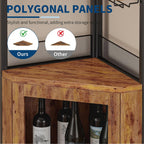 4-Tier Corner Bar Cabinet Industrial Freestanding Wine Storage