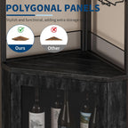 4-Tier Corner Bar Cabinet Industrial Freestanding Wine Storage