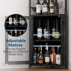 4-Tier Corner Bar Cabinet Industrial Freestanding Wine Storage