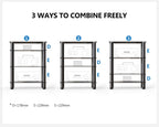 4-Tier Hifi Stand with Tempered Glass Shelves Height