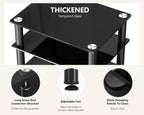 4-Tier Hifi Stand with Tempered Glass Shelves Height