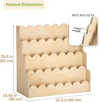 4-Tier Kids Bookshelf Large Capacity Bookcase
