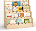 4-Tier Kids Bookshelf Large Capacity Bookcase 80W X