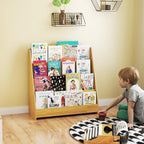 4-Tier Kids Bookshelf Large Capacity Bookcase