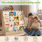 4-Tier Kids Bookshelf Large Capacity Bookcase 80W X