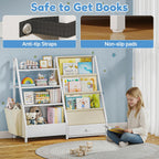 4-Tier Kids Bookshelf Large Capacity Bookcase 80W X