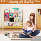 4-Tier Kids Bookshelf Large Capacity Bookcase