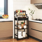 4-Tier Liquor Cabinet with Wheels Wine Rack Freestanding
