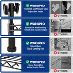 4-Tier Metal Shelving Unit with 4 Hooks Height