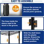 4-Tier Metal Storage Shelving Unit with Hooks