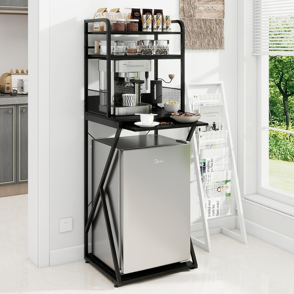 4-Tier Mini Fridge Stand with Space Coffee Bar