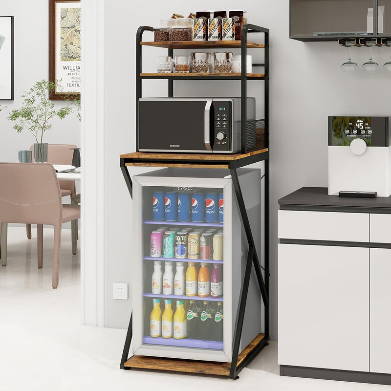 4-Tier Mini Fridge Stand with Space Coffee Bar