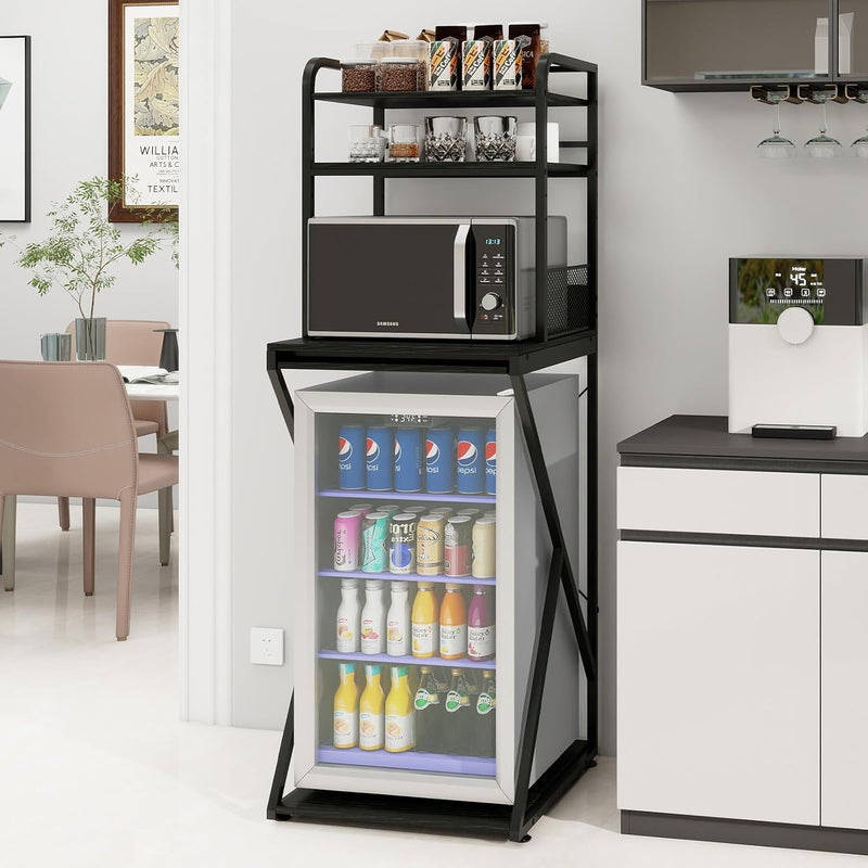 4-Tier Mini Fridge Stand with Space Coffee Bar