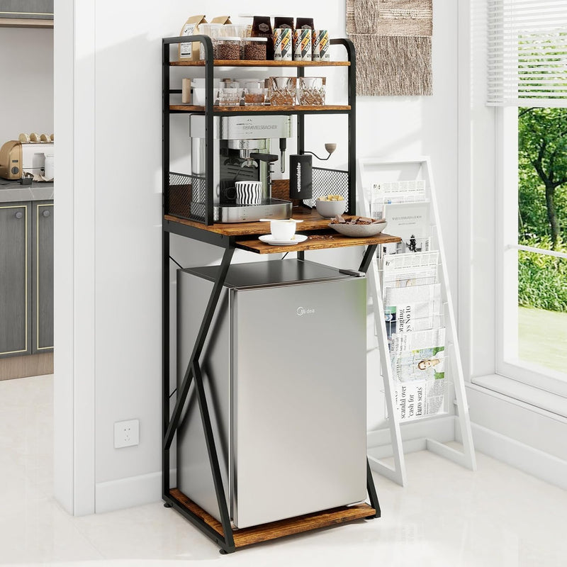 4-Tier Mini Fridge Stand with Space Coffee Bar