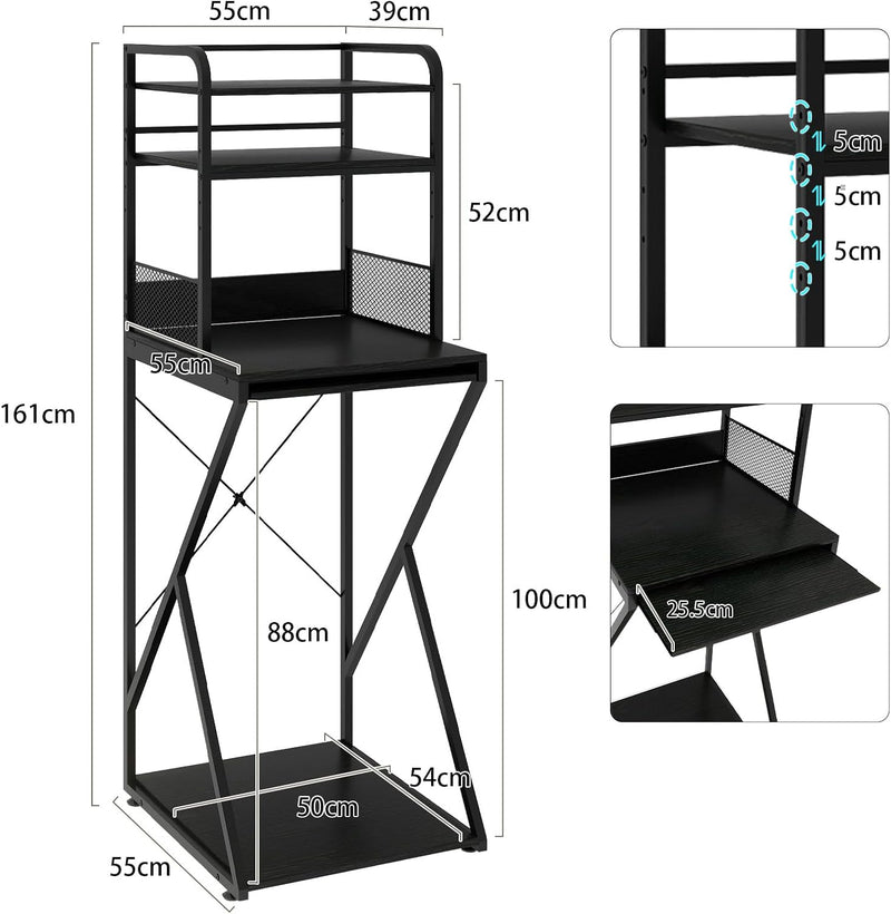 4-Tier Mini Fridge Stand with Space Coffee Bar