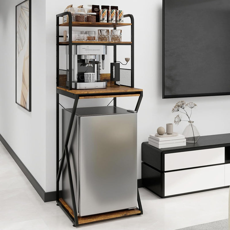 4-Tier Mini Fridge Stand with Space Coffee Bar