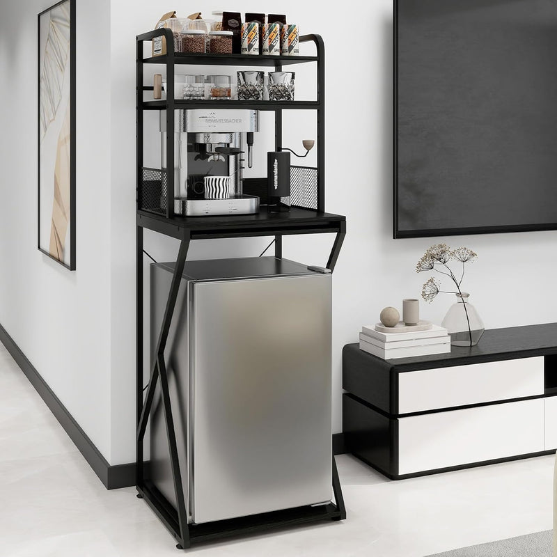 4-Tier Mini Fridge Stand with Space Coffee Bar