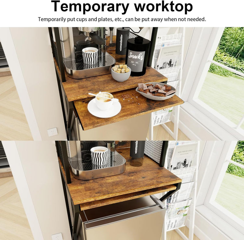 4-Tier Mini Fridge Stand with Space Coffee Bar