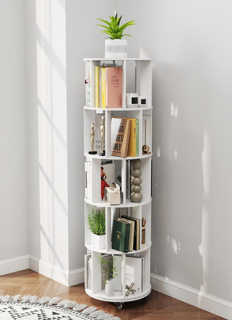 4-Tier Removable Rotating Bookshelf