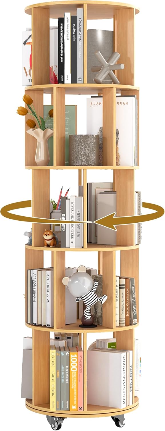 4-Tier Removable Rotating Bookshelf