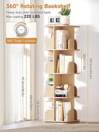 4-Tier Removable Rotating Bookshelf