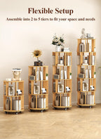 4-Tier Removable Rotating Bookshelf