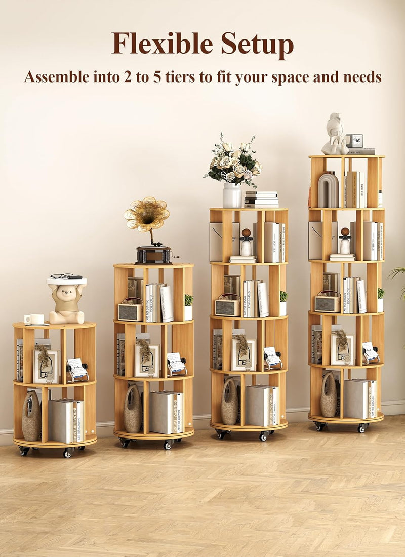 4-Tier Removable Rotating Bookshelf