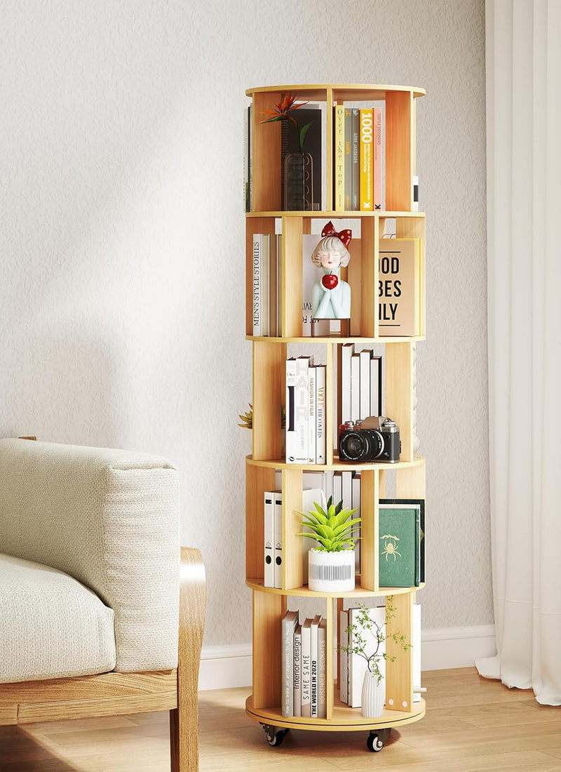 4-Tier Removable Rotating Bookshelf