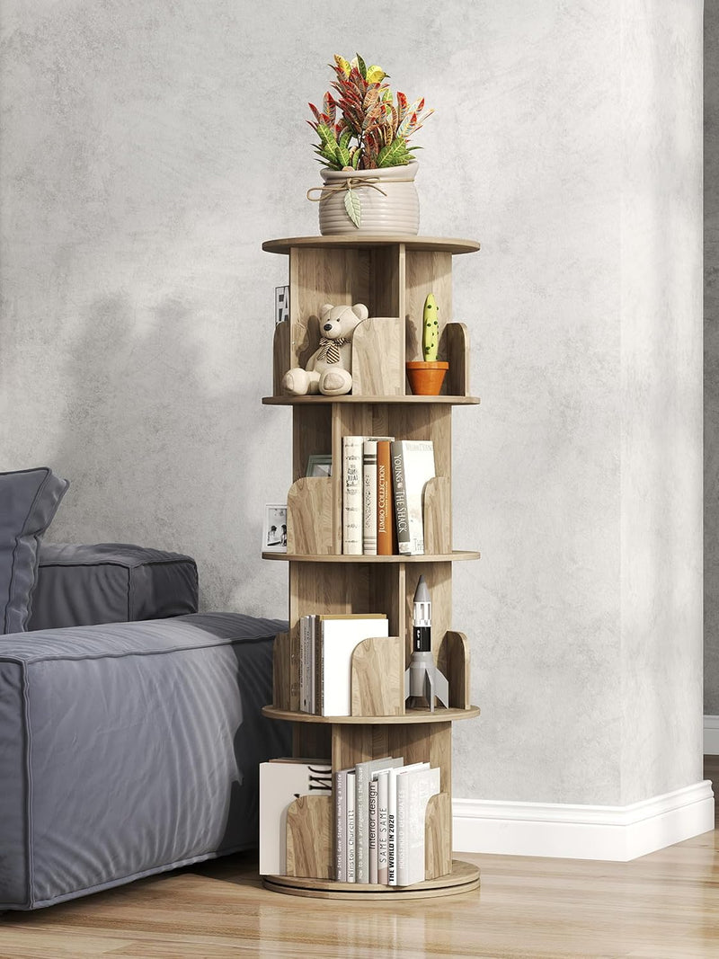 4-Tier Removable Rotating Bookshelf