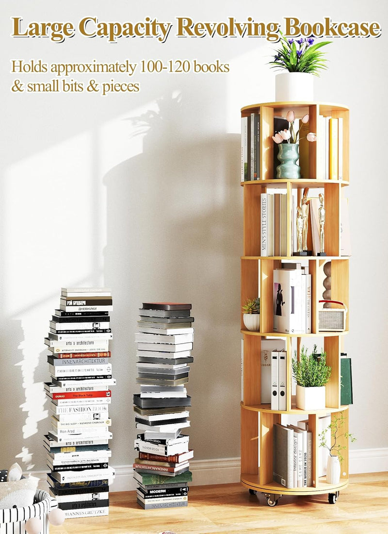 4-Tier Removable Rotating Bookshelf
