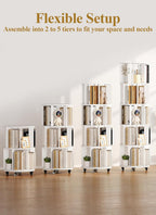 4-Tier Removable Rotating Bookshelf