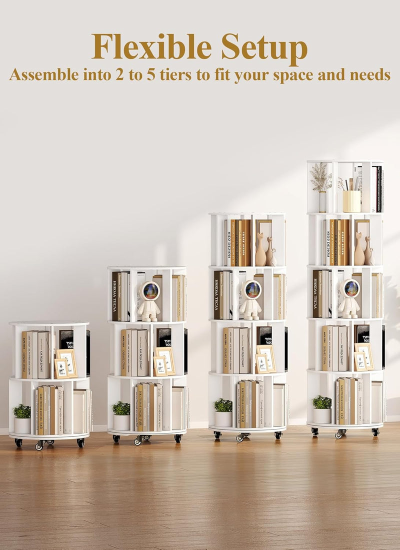 4-Tier Removable Rotating Bookshelf