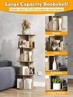 4-Tier Removable Rotating Bookshelf