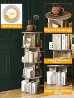 4-Tier Removable Rotating Bookshelf