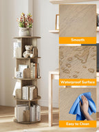 4-Tier Removable Rotating Bookshelf