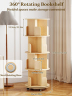 4-Tier Removable Rotating Bookshelf