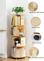 4-Tier Removable Rotating Bookshelf