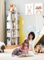 4-Tier Removable Rotating Bookshelf Kids