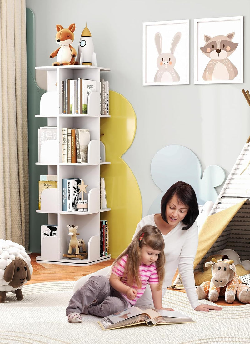 4-Tier Removable Rotating Bookshelf Kids