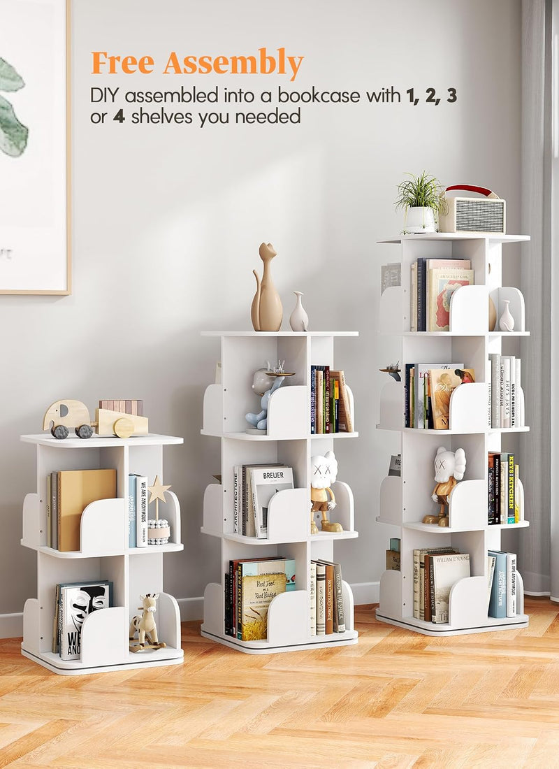 4-Tier Removable Rotating Bookshelf Kids