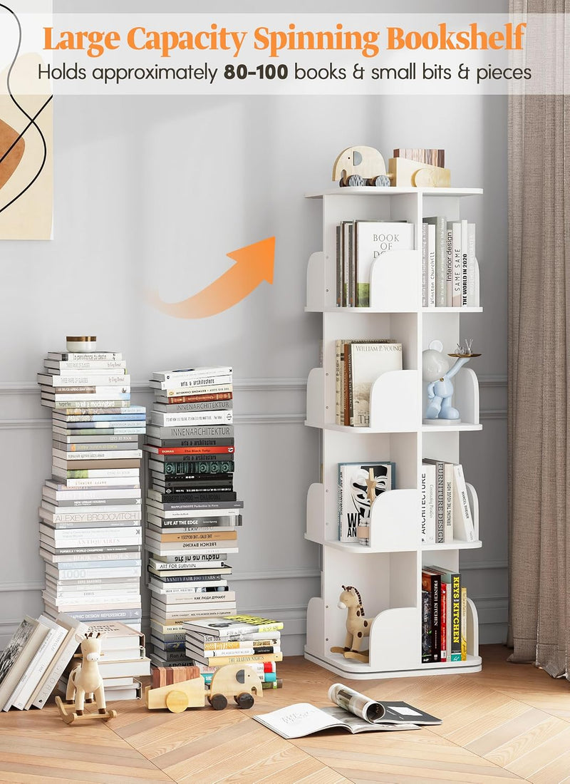 4-Tier Removable Rotating Bookshelf Kids
