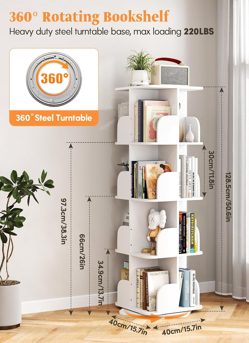 4-Tier Removable Rotating Bookshelf Kids