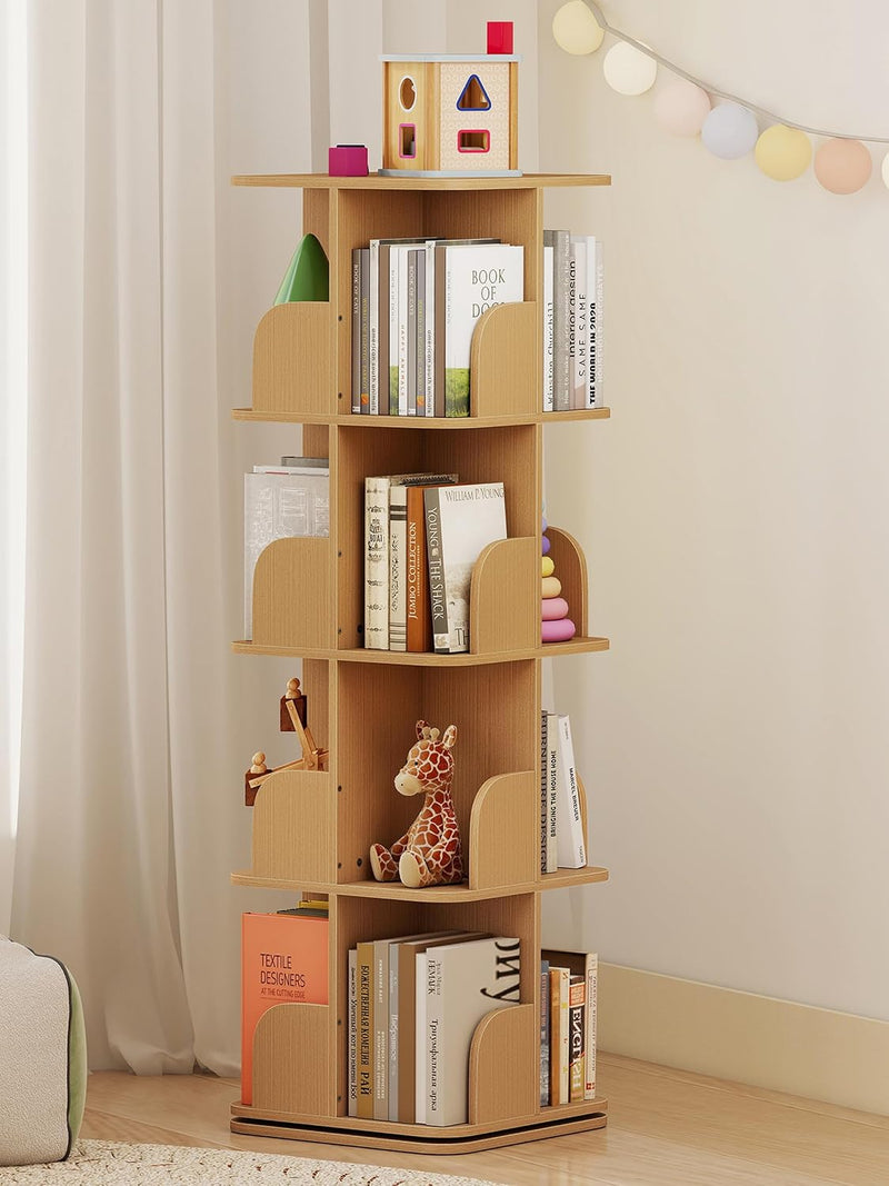 4-Tier Removable Rotating Bookshelf Kids