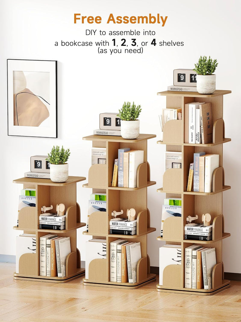 4-Tier Removable Rotating Bookshelf Kids