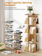 4-Tier Removable Rotating Bookshelf Kids