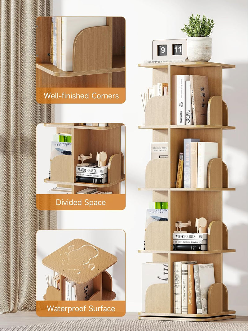 4-Tier Removable Rotating Bookshelf Kids