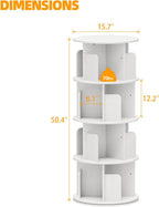 4 Tier Rotating Bookshelf 360 Display Spinning Bookcase