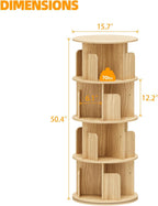 4 Tier Rotating Bookshelf 360 Display Spinning Bookcase