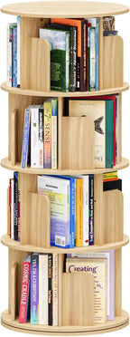 4 Tier Rotating Bookshelf 360 Display Spinning Bookcase